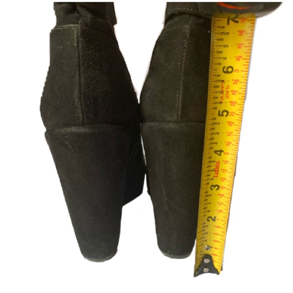 Stuart Weitzman WedgeHolster Black Suede Ankle Boots Size 9 - Picture 10 of 11
